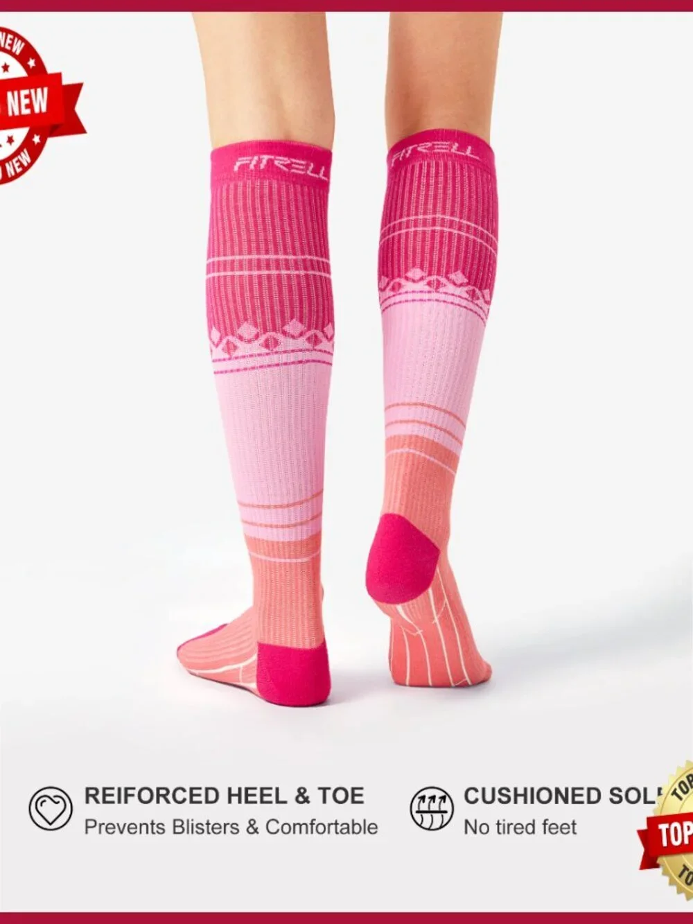 3 Pairs Compression Socks 20-30mmHg Knee-High for Running Travel